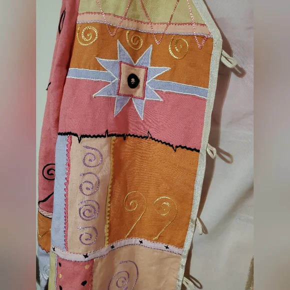 Indigo Moon Womens Patchwork design Embroidered Lightweight Jacket Large - Picture 3 of 4